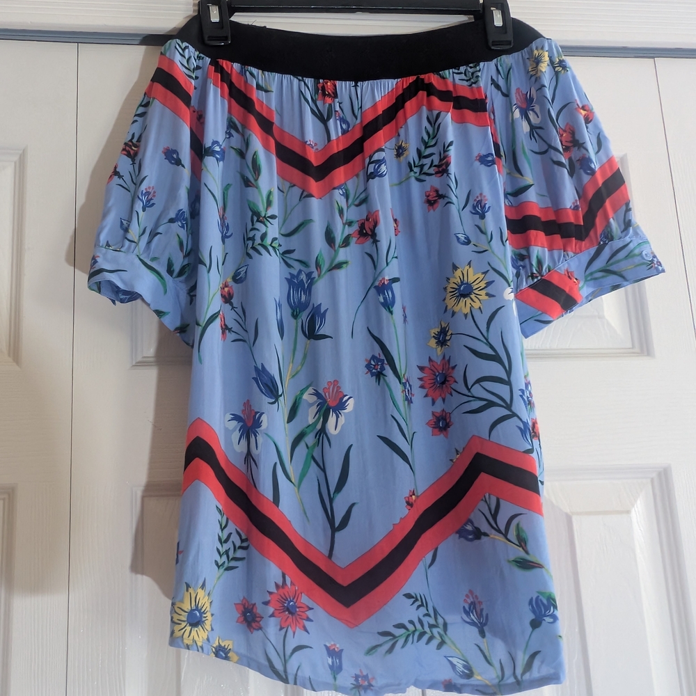 Juicy Couture Floral Blouse - Blue and Red